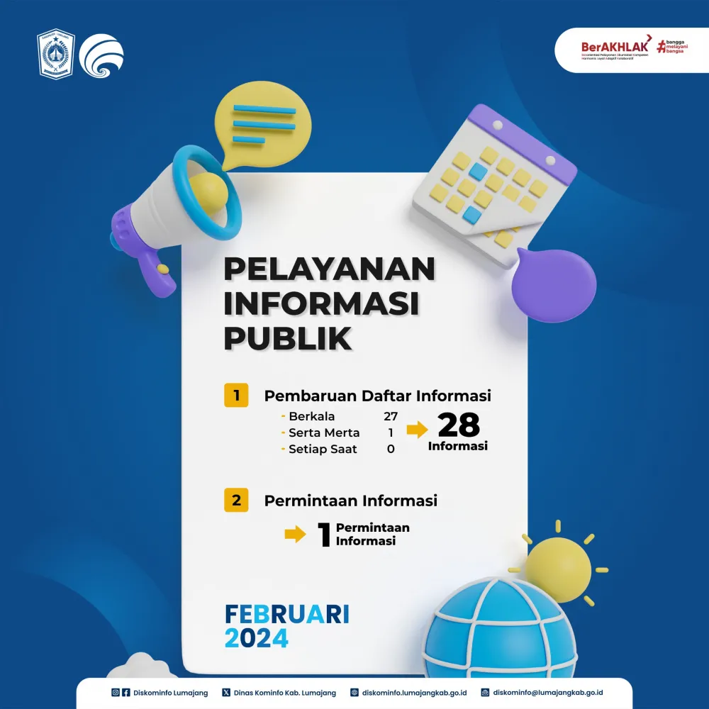 Transparansi Ditingkatkan, Dinas Kominfo Lumajang Terbitkan Laporan Pelayanan Informasi Publik Februari 2024