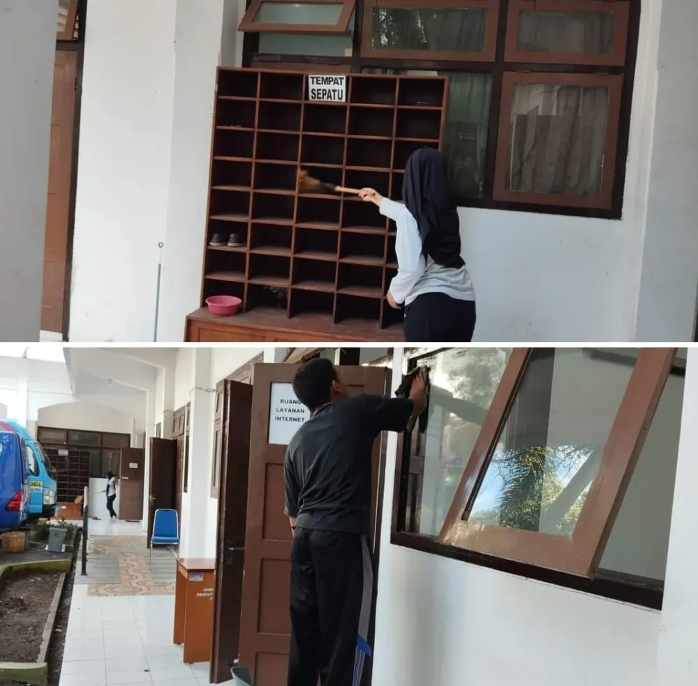 Semangat Jumat, Kerja Bakti di Lingkungan Kantor