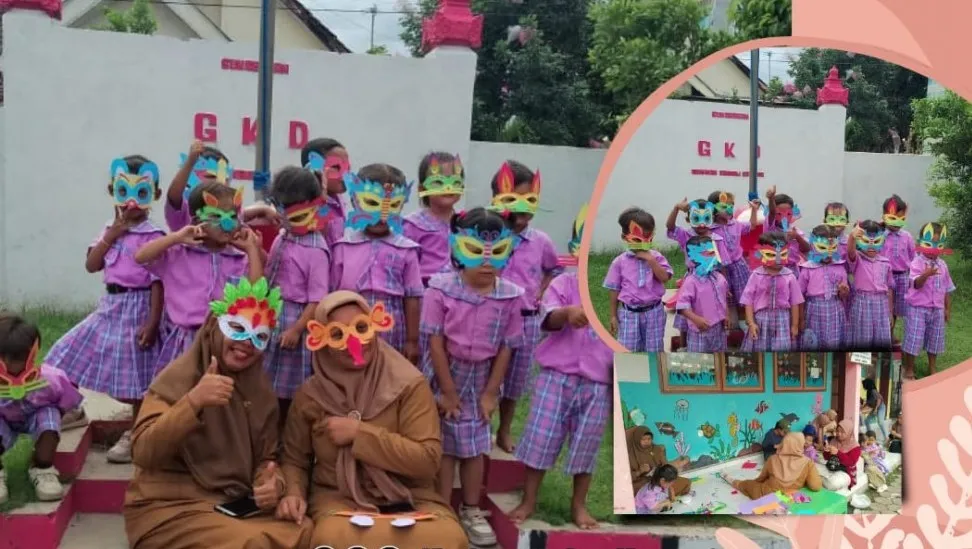 Kerajinan Topeng Kertas Siswa-siswi Paud KB Harapan Mencuri Perhatian