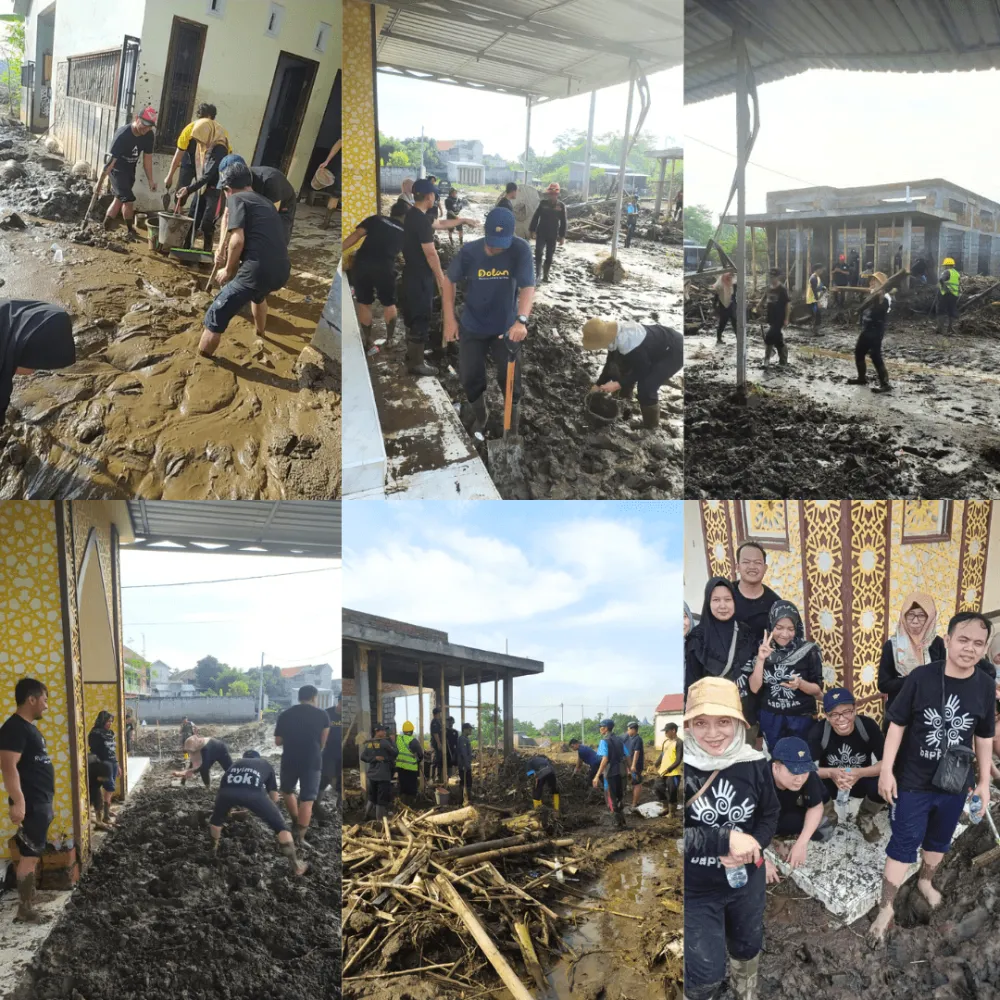 Kerja Bakti Pasca Banjir di Perumahan Sakinah, Desa Sumberejo