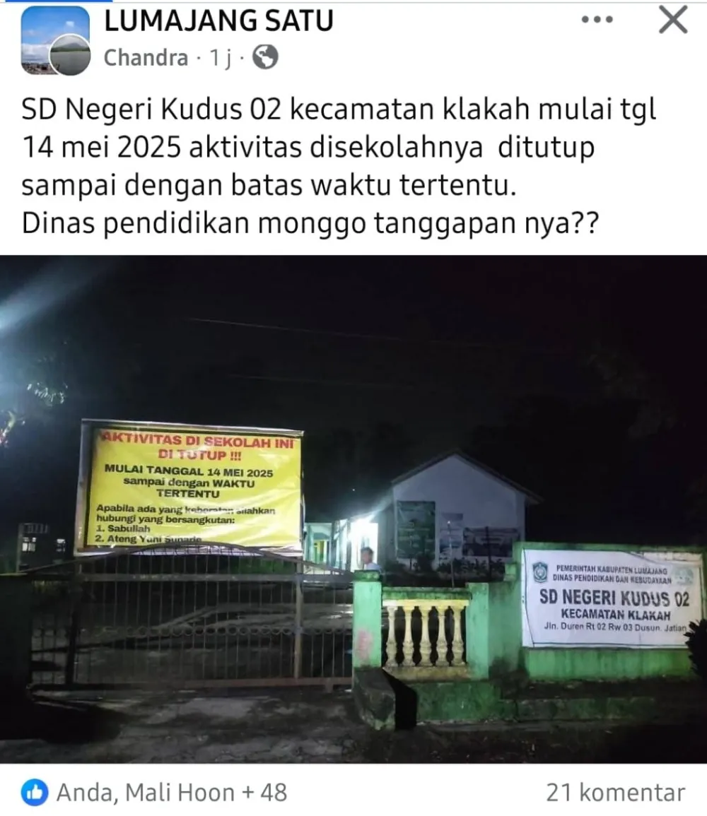 Dindikbud Lumajang Pastikan Penutupan SDN Kudus 02 Tak Ganggu Hak Belajar Anak