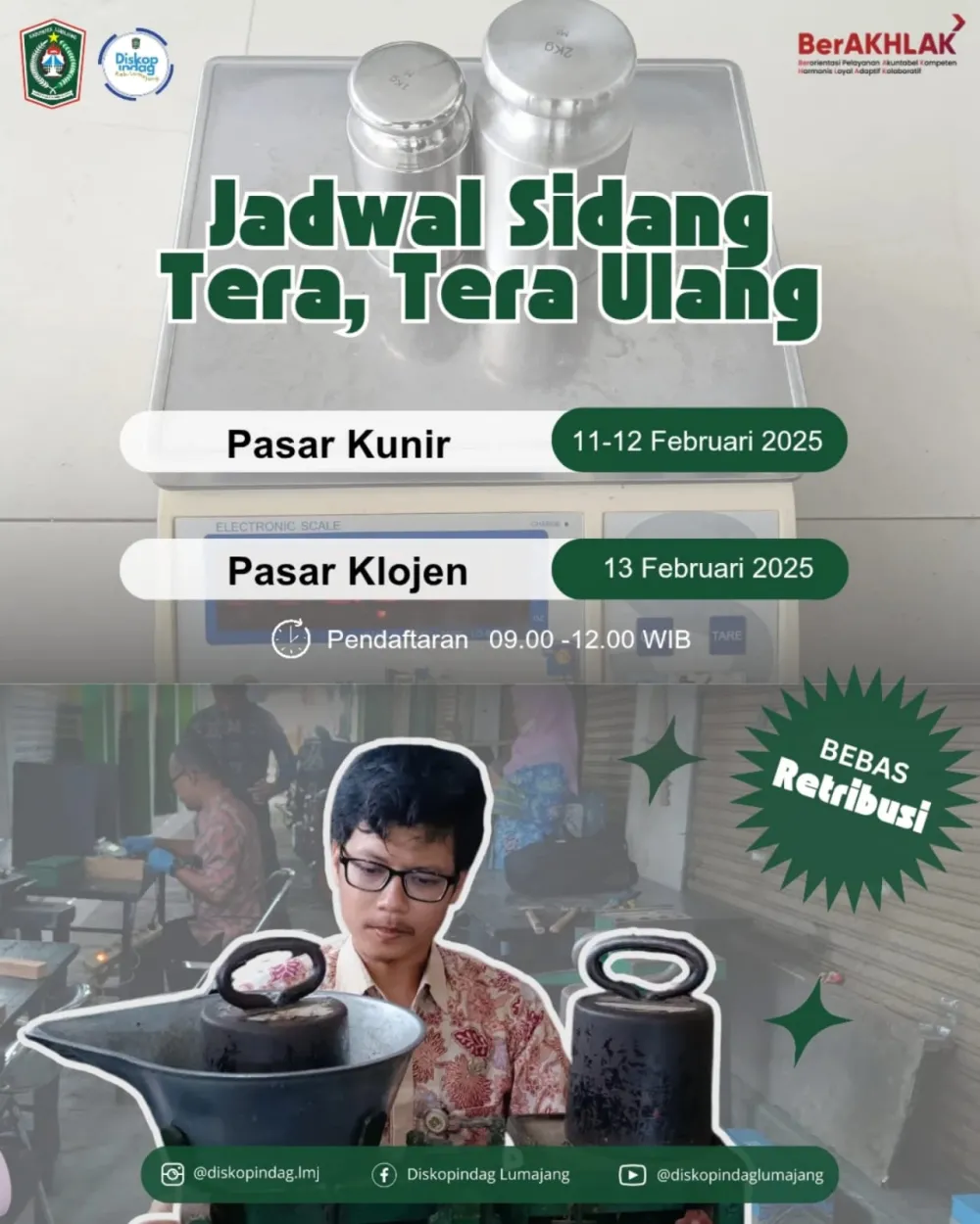 Perdagangan Adil Dimulai dari Timbangan Akurat, Ikuti Sidang Tera Gratis di Pasar Kunir dan Klojen